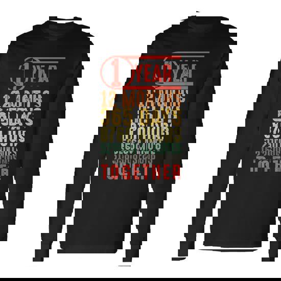 1 Year 1St Dating Anniversary For Boyfriend Him Husband Long Sleeve T-Shirt