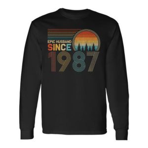 36Th Wedding Anniversary For Him Epic Husband Since 1987 Long Sleeve T-Shirt