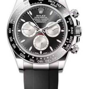 Rolex Cosmograph Daytona White Gold Black and Steel Dial Oysterflex Men’s Watch M126519LN-0002 40mm