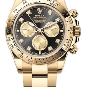 Rolex Cosmograph Daytona Yellow Gold Black and Golden Diamond-Set Dial Men’s Watch M126508-0003 40mm