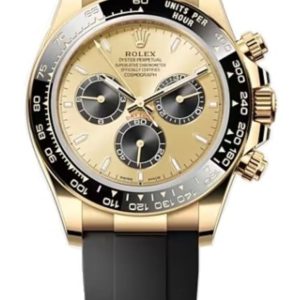 Rolex Cosmograph Daytona Yellow Gold Golden and Black Dial Oysterflex Men’s Watch M126518LN-0012 40mm