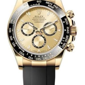 Rolex Cosmograph Daytona Yellow Gold Golden Dial Oysterflex Men’s Watch M126518LN-0010 40mm