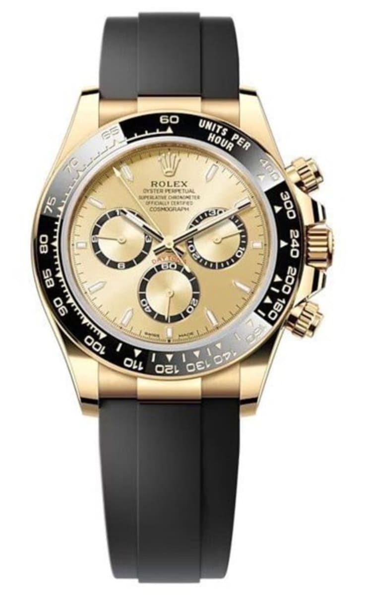 Rolex Cosmograph Daytona Yellow Gold Golden Dial Oysterflex Men’s Watch M126518LN-0010 40mm