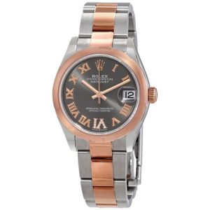 Rolex Datejust 31 Dark Rhodium Dial Automatic Ladies Steel and 18kt Everose Gold Oyster Watch 278241DRRDO 31mm