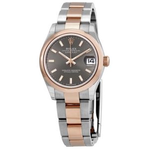 Rolex Datejust 31 Dark Rhodium Dial Automatic Ladies Steel and 18kt Everose Gold Oyster Watch 278241DRSO 31mm