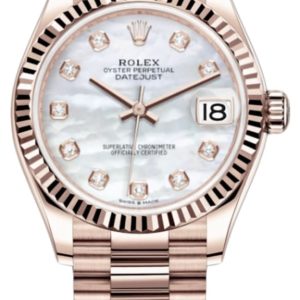 Rolex Datejust 31 Everose Gold Mother-of-Pearl Diamond Dial Women’s Watch M278275-0009 31mm
