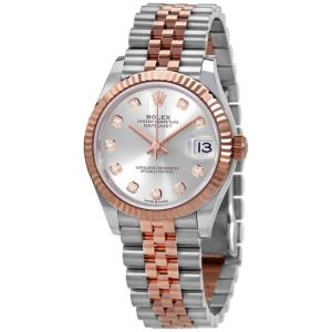 Rolex Datejust 31 Silver Diamond Dial Automatic Ladies Steel and 18kt Everose Gold Jubilee Watch 278271SDJ 31mm