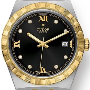 Tudor Royal Black Diamond Dial Stainless Steel Unisex Watch M28503-0004 38mm