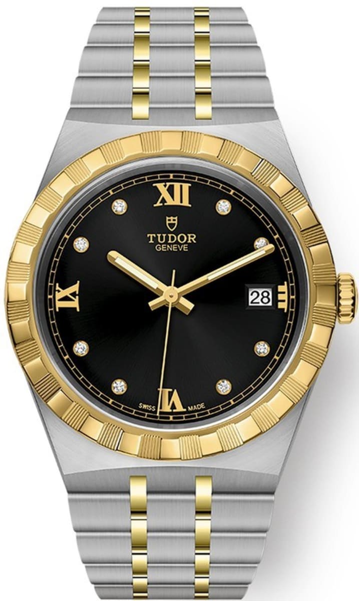 Tudor Royal Black Diamond Dial Stainless Steel Unisex Watch M28503-0004 38mm