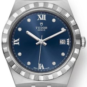 Tudor Royal Blue Diamond Dial Stainless Steel Unisex Watch M28500-0006 38mm
