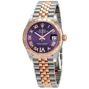 Rolex Datejust 31 Aubergine Dial Ladies Steel and 18kt Everose Gold Jubilee Watch 278341AURDJ 31mm