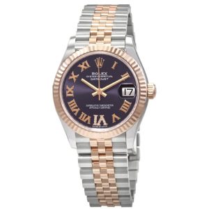 Rolex Datejust 31 Aubergine Diamond Dial Automatic Ladies Steel and 18kt Everose Gold Jubilee Watch 278271AURDJ 31mm
