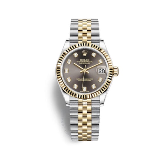 Rolex Datejust 31 Dark Grey Diamond Dial Automatic Ladies Steel and 18kt Yellow Gold Jubilee Watch 278273GYDJ 31mm