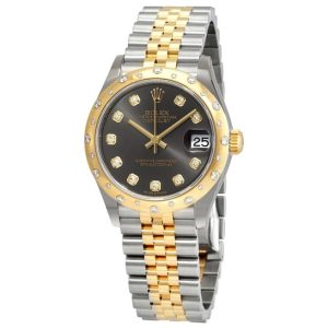 Rolex Datejust 31 Dark Grey Diamond Dial Automatic Ladies Steel and 18kt Yellow Gold Jubilee Watch 278343DGYDJ 31mm