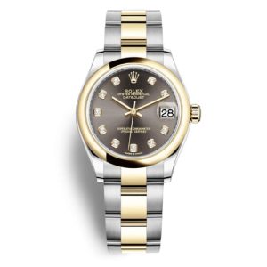Rolex Datejust 31 Dark Grey Diamond Dial Steel and 18kt Yellow Gold Oyster Watch 278243GYDO 31mm