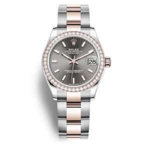 Rolex Datejust 31 Dark Rhodium Automatic Ladies Steel and Everose Gold Oyster Watch 278381DRSO 31mm