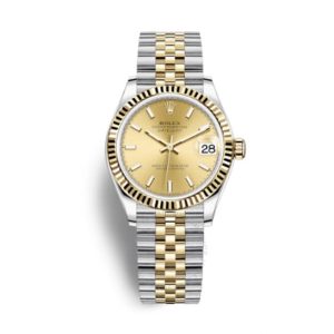 Rolex Datejust 31 Champagne Dial Automatic Ladies Steel and 18kt Yellow Gold Jubilee Watch 278273CSJ 31mm