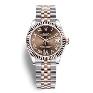 Rolex Datejust 31 Chocolate Roman Diamond Dial Automatic Ladies Steel and 18kt Everose Gold Jubilee Watch 278271CHRDJ 31mm
