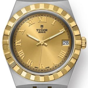 Tudor Royal Champagne Dial Stainless Steel and Yellow Gold Unisex Watch M28403-0004 34mm