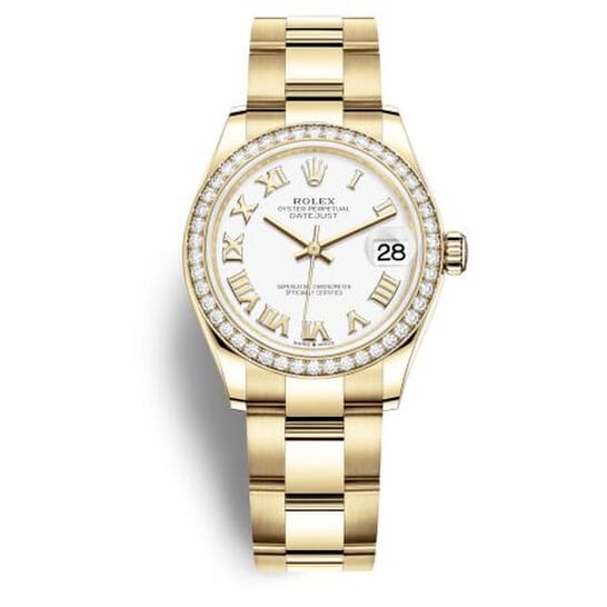 Rolex Datejust 31 Automatic White Dial Ladies 18kt Yellow Gold Oyster Watch 278288WRO 31mm