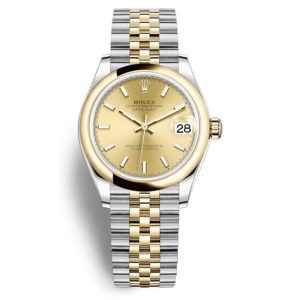 Rolex Datejust 31 Champagne Dial Automatic Ladies Steel and 18kt Yellow Gold Jubilee Watch 278243CSJ 31mm