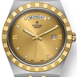 Tudor Royal Champagne Diamond Dial Stainless Steel and Yellow Gold Unisex Watch M28603-0006 41mm