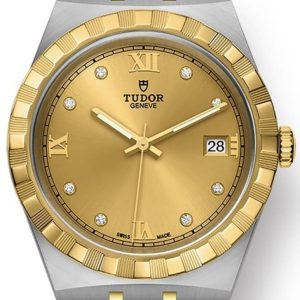 Tudor Royal Champagne Diamond Dial Stainless Steel Unisex Watch M28503-0005 38mm