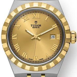Tudor Royal Date Champagne Dial Stainless Steel and Yellow Gold Unisex Watch M28303-0004 28mm