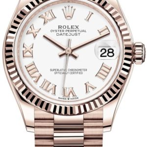 Rolex Datejust 31 Everose Gold White Roman Dial Women’s Watch M278275-0019 31mm