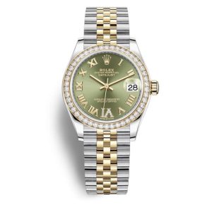 Rolex Datejust 31 Green Diamond Dial Ladies Steel and 18kt Yellow Gold Jubilee Watch 278383GNRDJ 31mm