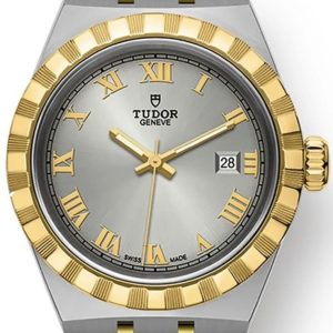 Tudor Royal Silver Dial Stainless Steel and Yellow Gold Unisex Watch M28303-0001 28mm
