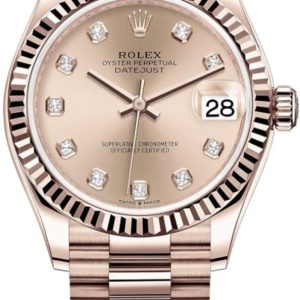 Rolex Datejust 31 Everose Gold Rose Diamond Dial Women’s Watch M278275-0031 31mm