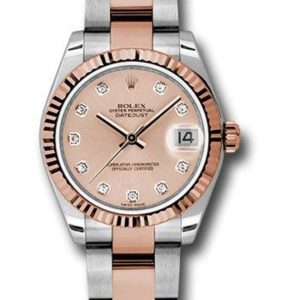 Rolex Datejust 31 Rose Gold and Stainless Steel Pink Dial Women’s Watch M178271-0045 31mm