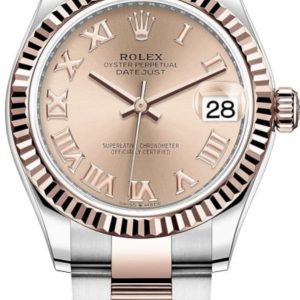 Rolex Datejust 31 Stainless Steel and Rose Gold Rose Roman Dial Women’s Watch M278271-0005 31mm