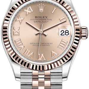Rolex Datejust 31 Stainless Steel and Rose Gold Rose Roman Dial Women’s Watch M278271-0006 31mm