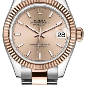 Rolex Datejust 31 Stainless Steel and Rose Gold Rose Dial Women’s Watch M278271-0009 31mm