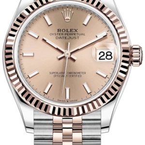 Rolex Datejust 31 Stainless Steel and Rose Gold Rose Dial Women’s Watch M278271-0010 31mm