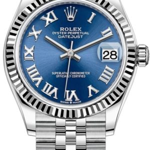 Rolex Datejust 31 Stainless Steel and White Gold Blue Roman Dial Women’s Watch M278274-0034 31mm
