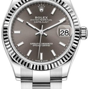 Rolex Datejust 31 Stainless Steel and White Gold Dark Grey Dial Women’s Watch M278274-0015 31mm