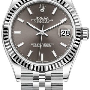 Rolex Datejust 31 Stainless Steel and White Gold Dark Grey Dial Women’s Watch M278274-0016 31mm