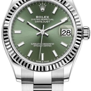 Rolex Datejust 31 Stainless Steel and White Gold Mint Green Dial Women’s Watch M278274-0017 31mm