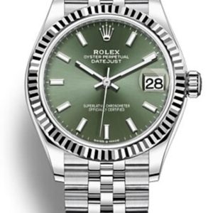 Rolex Datejust 31 Stainless Steel and White Gold Mint Green Dial Women’s Watch M278274-0018 31mm