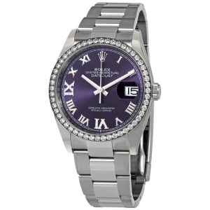 Rolex Datejust 36 Aubergine Diamond Dial Automatic Unisex Oyster Watch 126284AURDO 36mm