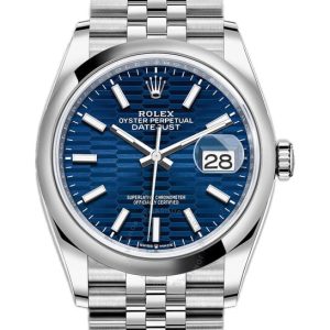 Rolex Datejust 36 Automatic Blue Dial Ladies Watch 126200BLFSJ 36mm