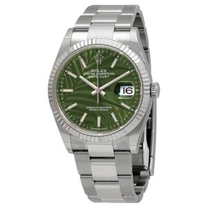 Rolex Datejust 36 Automatic Chronometer Green Palm Motif Watch 126234GNSPLMO 36mm