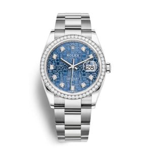 Rolex Datejust 36 Blue Jubilee Diamond Dial Automatic Unisex Oyster Watch 126284BLJDO 36mm
