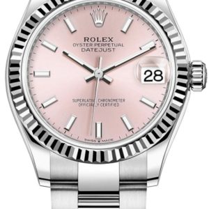 Rolex Datejust 31 Stainless Steel and White Gold Pink Dial Women’s Watch M278274-0013 31mm