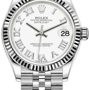Rolex Datejust 31 Stainless Steel and White Gold White Roman Dial Women’s Watch M278274-0010 31mm