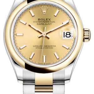 Rolex Datejust 31 Stainless Steel and Yellow Gold Champagne Dial Women’s Watch M278243-0013 31mm