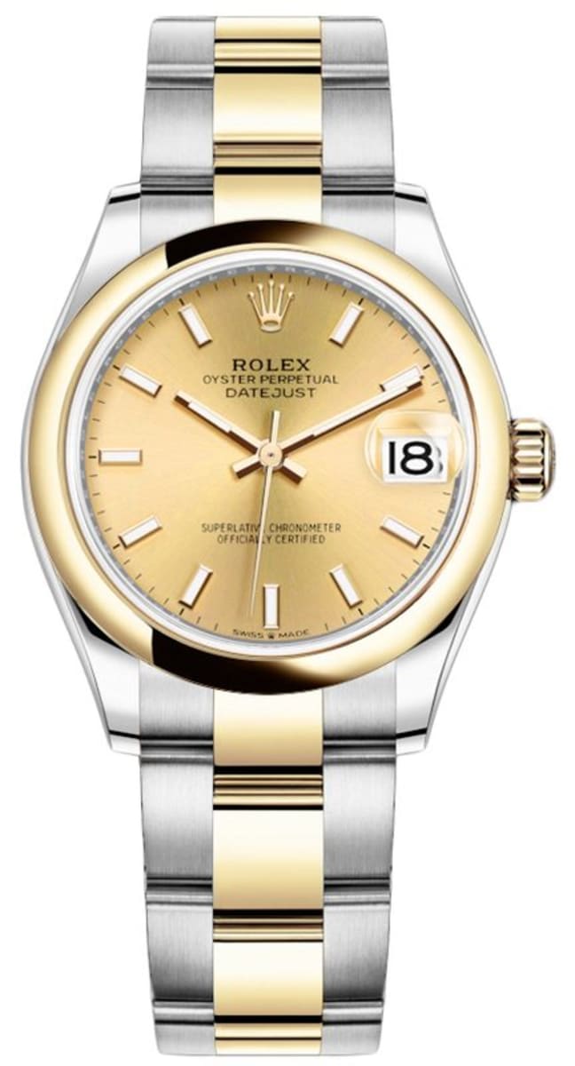 Rolex Datejust 31 Stainless Steel and Yellow Gold Champagne Dial Women’s Watch M278243-0013 31mm